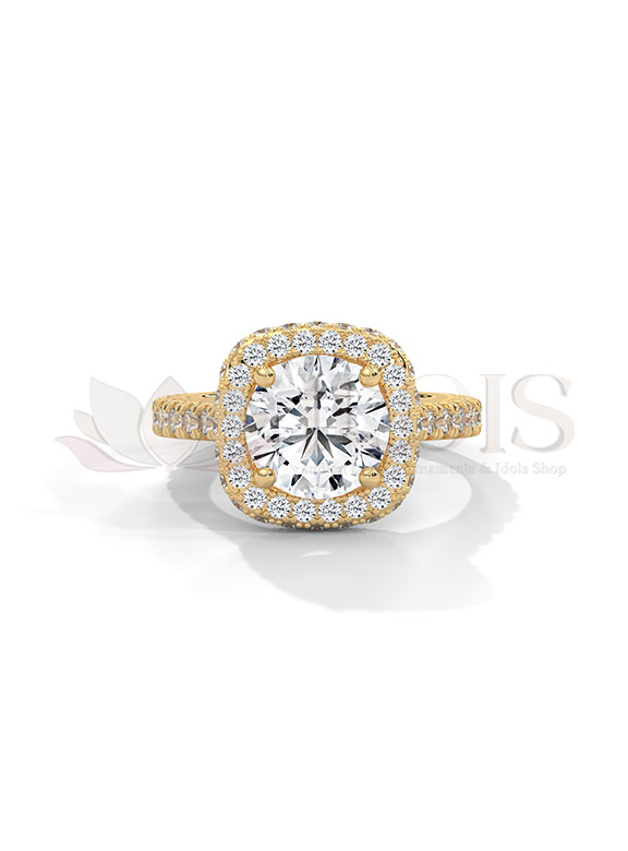 Royal Cushion Halo Diamond Engagement Ring